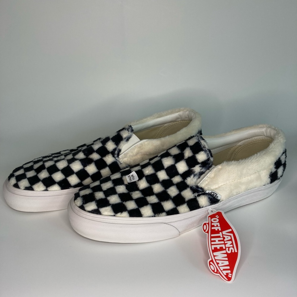 Vans Sherpa Checkerboard Slip On Sneakers Men’s 9 | Women’s 10.5
